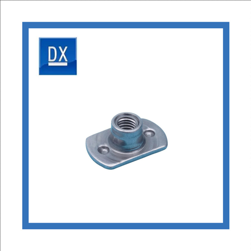 DIN Double Spot T - Type Welding Nut เหล็กชุบสังกะสีสีน้ำเงินและสีขาว